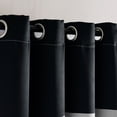 thumbnail image 3 of Lush Decor Alexander Color Block Light Filtering Grommet Solid Pattern Window Curtain Panels Black/Gray 52X84 Set, 3 of 6
