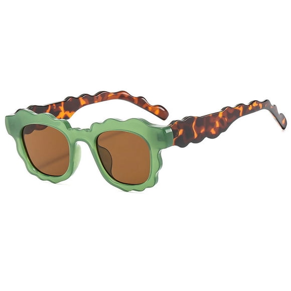 Lentes de Sol COTIA Moda Cuadrados con Forma Ondulada Verde para Mujer/Hombre