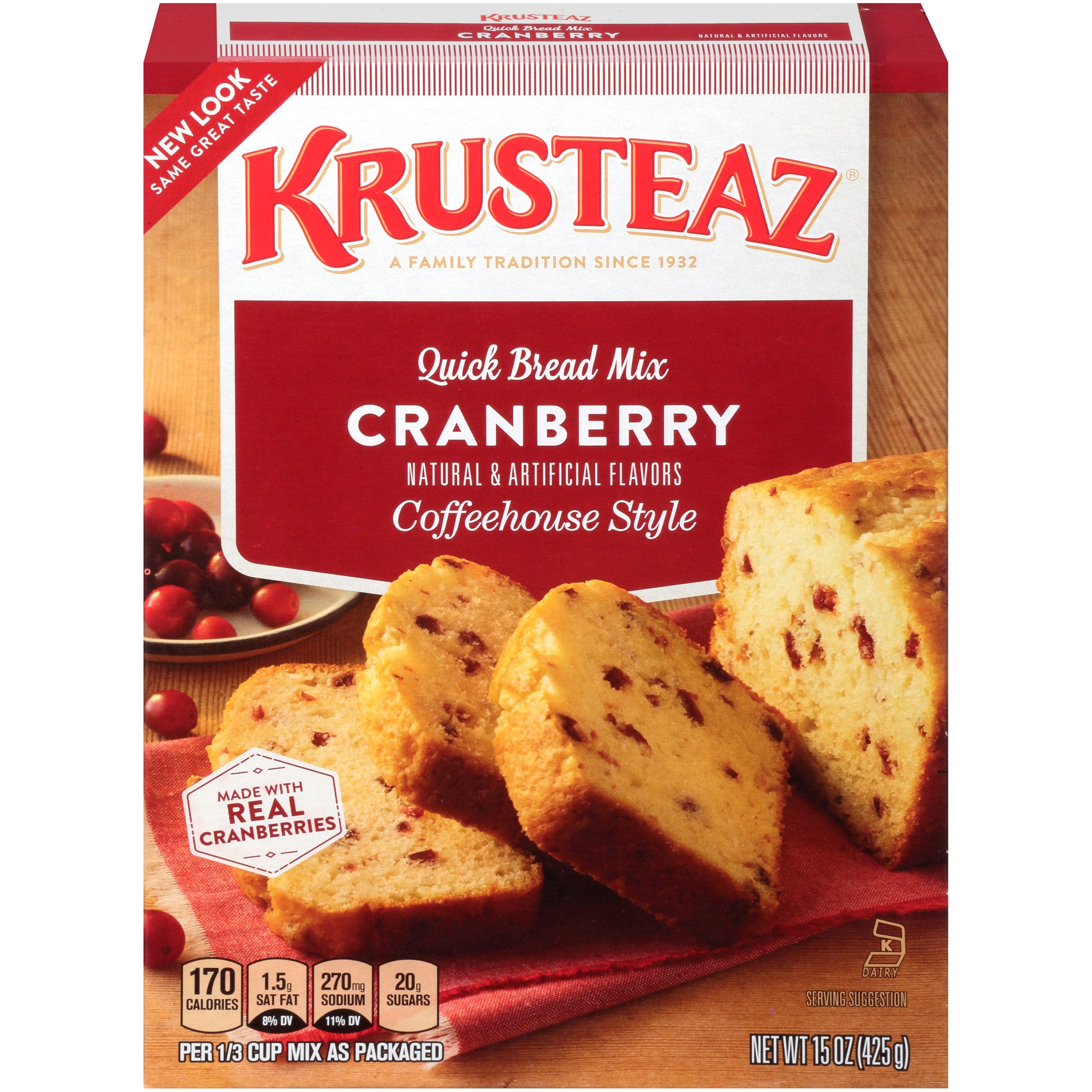 Krusteaz Cranberry Quick Bread Mix, 15 oz