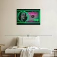 thumbnail image 2 of Elephant Stock 100 Dollars Wall Art - Horizontal Canvas Wall Art - Living Room Wall Decor - Decor Elements Canvas - Green And Pink Decor By Octavian Mielu - 30" x 20", 2 of 4