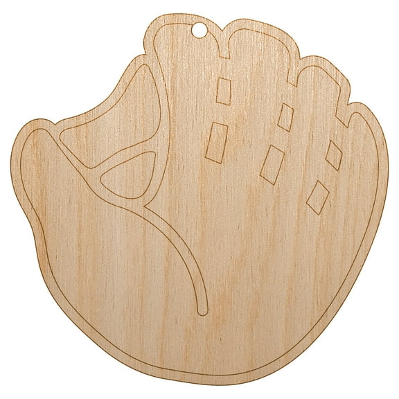 Baseball Glove Mitt Wood Holiday Christmas Tree Ornament Unfinished DIY Pre-Drilled Craft