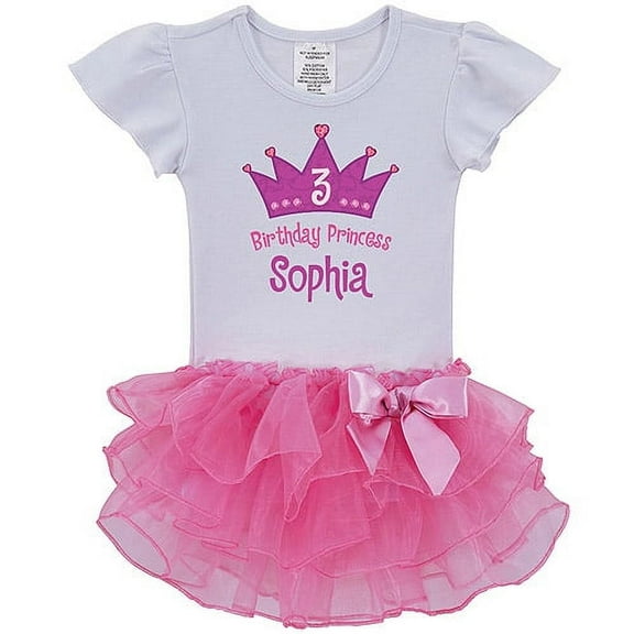 Personalized Birthday Princess Tutu Tee - 2T, 3T, 4T, 5/6T