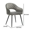 thumbnail image 7 of 22 Inch Dining Chair, Velvet, Modern, Diamond Stitch, Curved Back, Gray- Saltoro Sherpi, 7 of 7