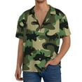 thumbnail image 3 of Easygdp Camouflage Dinosaur Men's Casual Short-sleeved Shirt with Pocket and Button Suitable for Beach Vacation Leisure - 3X-Large, 3 of 7
