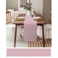thumbnail image 6 of Pink Morocco Short Table Runners 48 Inches, Cotton Linen Fabric Table Runner Dresser Scarf, Farm Country Moroccan Geometric Plaid Tablerunner for Party/Kitchen/Dinner/Wedding Decor 13''x48'', 6 of 7