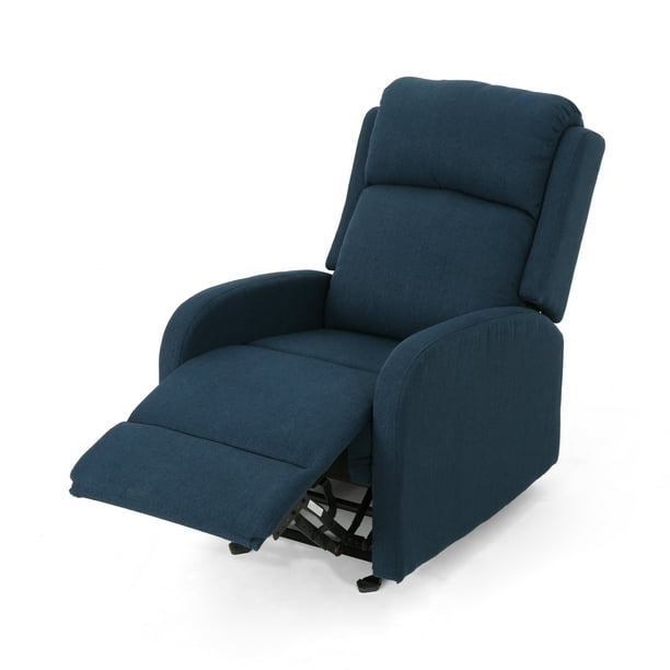 Noble House Jerome Standard Fabric Rocking Recliner Navy Blue