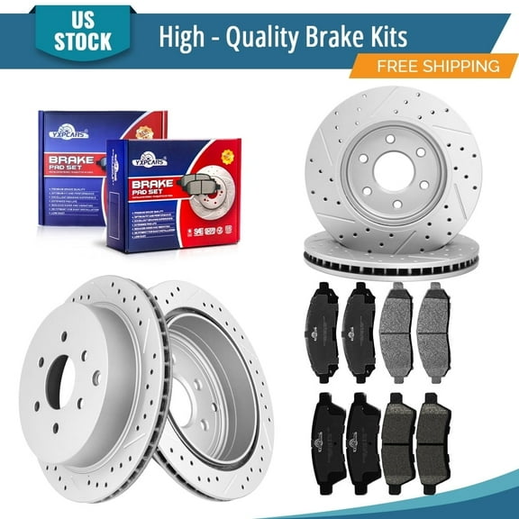 YXPCARS 12PCS Front Rear Brake Rotors Ceramic Brake Pads, Brake Kits for Nissan Frontier Xterra Suzuki Equator (31412, 31410, D1094, D1100)