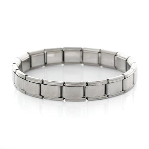 Base Metal White Leather Crystal Set Beads And Plain Heart Charm Bracelet -  Optima Jewellery