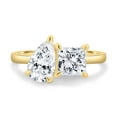 thumbnail image 2 of 4.00 Ct Pear and Princess Cut Lab-grown diamond Toi et Moi Engagement Ring, 14K Yellow Gold, 2 of 7