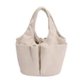 thumbnail image 2 of HOZVOMI Women's Corduroy Tote Bag, Small Shoulder Handbag with Striped Design, Casual Furry Handheld Purse for Daily Shopping, Commute and Strolling, 2 of 6