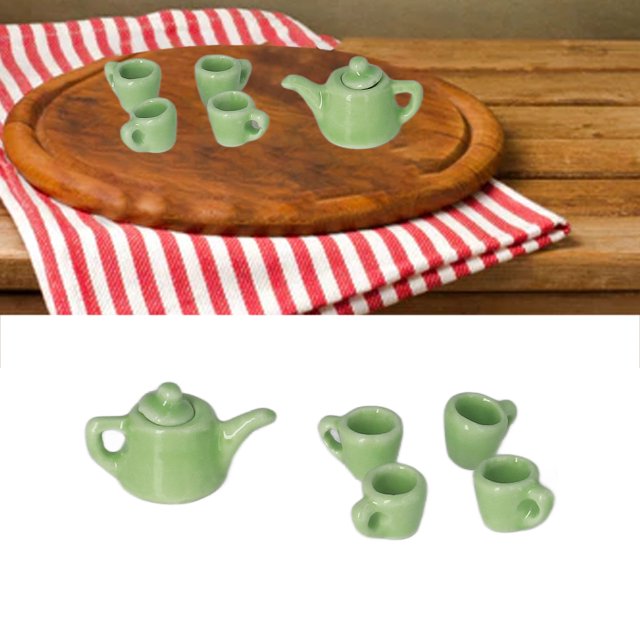 JUEGO DE TÉ DE Casa de Muñecas, decoración en miniatura de Té de Cerámica set Atractivo 1:12 Diseño Tradicional para 1:12 Dollhouse