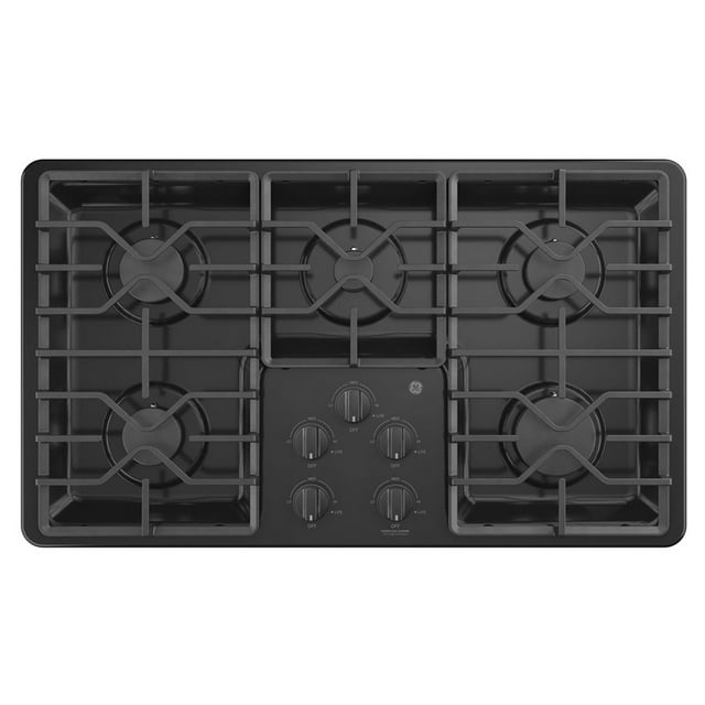 GE Cuisinière à Gaz Encastrée Profonde de 36 Pouces Noire - JGP3036DLBB