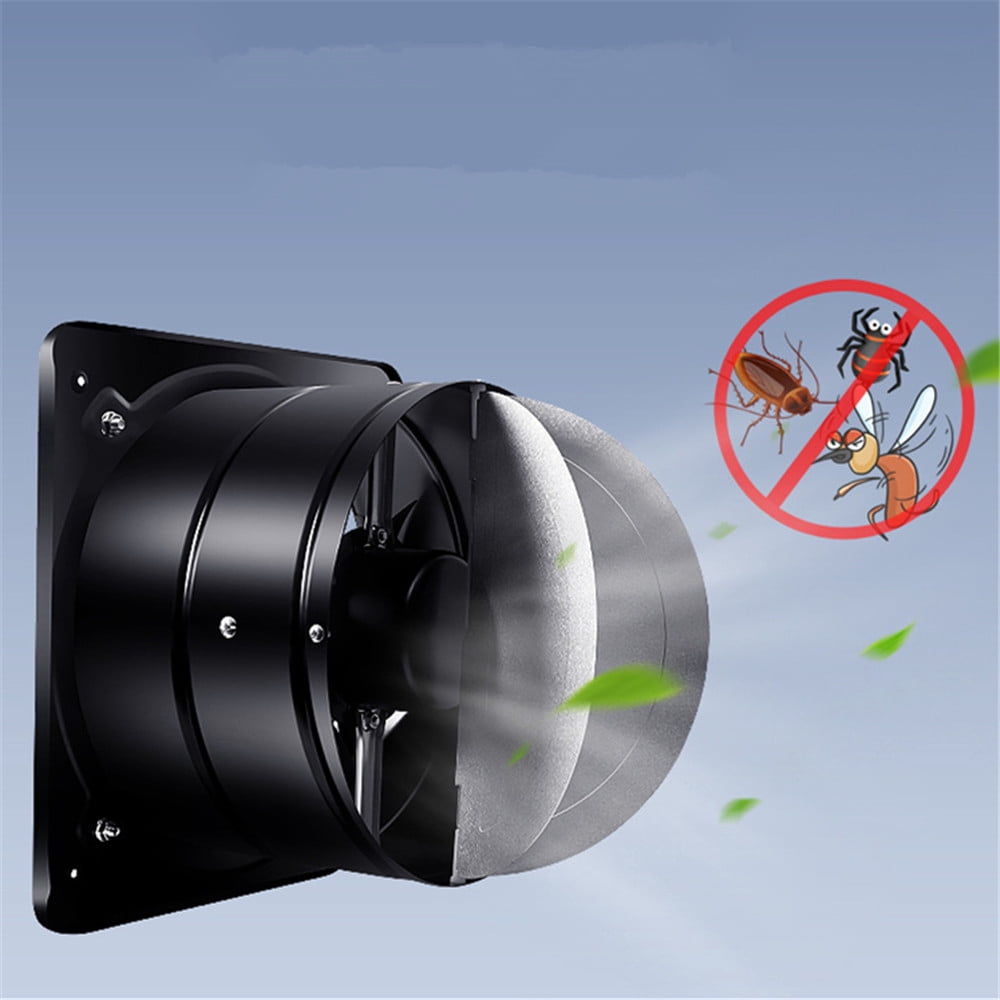 8 inch Exhaust Fan, 110V 80W Wall Mounted Vent Fans, 2800 RPM Ventilation Blower with Plug for Kitchen Bathroom Basement Ventilation Fan, Black
