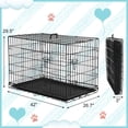 thumbnail image 6 of BIQWBIC Foldable Dog Crate 2-Door 42-Inch Metal Wire Crate for Dogs with Divider Panel and Tray, 6 of 7
