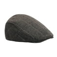 thumbnail image 2 of Gorro de boina Yinane Gorro de taxista a cuadros marrón, 2 of 8