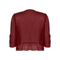 thumbnail image 6 of iEFiEL Womens Chiffon Shrug Cardigan Solid Cropped Bolero for Wedding Evening Party Burgundy XL, 6 of 7
