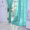 thumbnail image 5 of PALIFEUR Sheer Curtains 78.8 Inches Long 2 Panels Set, Transparent Window Curtains for Living Room Bedroom, Rod Pocket Voile Curtain & Drapes, Peacock Blue, 31.5" x 78.8", 5 of 5