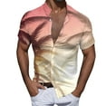 thumbnail image 1 of Camisas De Vestir Para Hombre Slim Fit Hombres Casual Manga corta Primavera Verano Turndown Neck 3D Impreso Camisas Moda Top Blusa Camisas (Khaki, L), 1 of 4