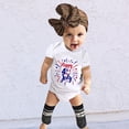 thumbnail image 5 of Splozh 4th of July Baby Outfit Toddler 4th Of July Letters Prints Short Sleeve Independence Day Romper Summer Cloths White,6-12 Months, 5 of 7