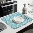 thumbnail image 3 of Pioneer Flower Floral Print Pattern Dish Drying Mat for Kitchen 1 Pack, Ultra Absorbent Microfiber Dishes Drainer Mats,16"x18", 3 of 6