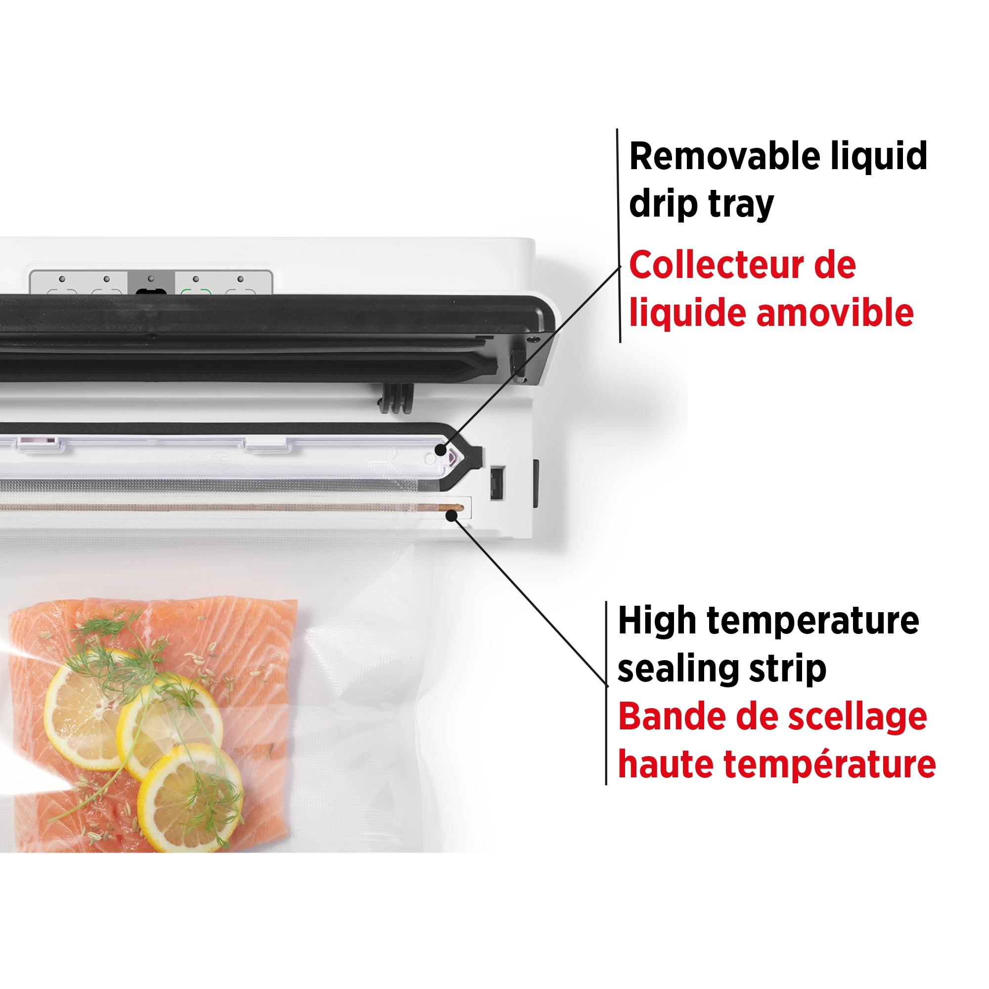 Starfrit Scelleuse Sous Vide Électrique, 5 Fonctions Préréglées, Accessoires Inclus, Facile À Utiliser, Blanche Gardez vos aliments frais plus longtemps avec la scelleuse sous vide Starfrit. Offre 5 fonctions préréglées, verrouillage sécurisé et compatibilité avec sacs jusqu'à 30cm. Parfaite pour le sous-vide et éviter les brûlures de congélation. Accessoires inclus pour une utilisation facile.
