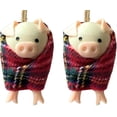 thumbnail image 1 of Cerdos en mantas, decoración navideña, colgante de cerdo de Navidad de dibujos animados lindo hecho a mano con accesorios de cerdito de madera, adorno divertido para árbol de Navidad para decoración n, 1 of 7