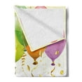 thumbnail image 2 of Birthday Soft Flannel Fleece Throw Blanket, 3D Style Flying Balloons with Curled Ribbons Rain Entertainment Print, Cozy Plush for Indoor and Outdoor Use, 50" x 60", Multicolor, by Ambesonne, 2 of 5