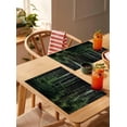 thumbnail image 4 of Summer Forest Placemats Set of 4,Washable Woven Burlap Cloth Fabric Placemat for Square/Rectangle/Round/Oval Dining Table,Easy Clean Place Mats for Kids Nature Green Tree Modern Landscape Watercolor, 4 of 5