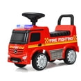 thumbnail image 1 of Coche de Bomberos para Niños Mercedes Benz con Espacio Escondido Volante Coche Montable con Pies al Suelo Rojo Costway, 1 of 10