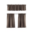 thumbnail image 6 of 3S Brother's Solid Linen Look Curtains Drapes Kitchen Valance Set of 3 Hanging Rod Pocket Window Valance Treatments Decorative Valances Tiers Café Curtains (Cappuccino 50"x14"Valance - 24"x30"Tiers), 6 of 6