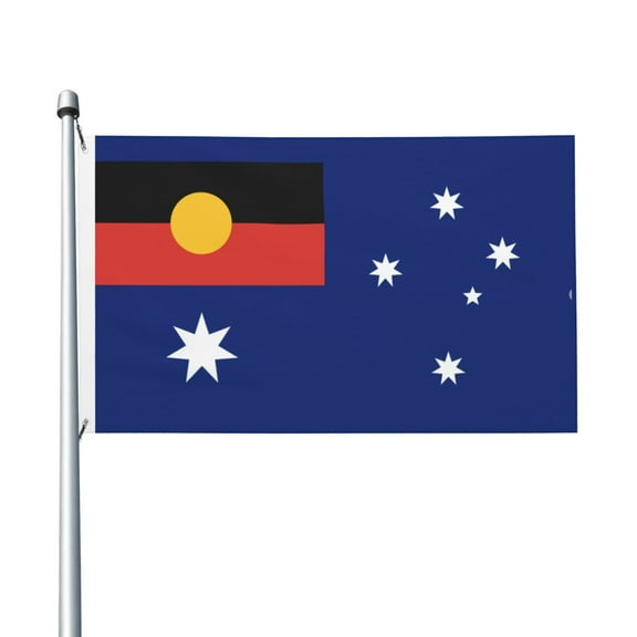 Australian Flag With Aboriginal Flag Print Flag 3x5 Ft Outdoor Garden Flag Double Sided Banner For Yard Lawn Porch Balcony Home Decorations