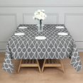 thumbnail image 3 of Gray Geometric Quatrefoil Pattern Square Tablecloth,Waterproof Square Table Cover,Wipeable Spillproof Washable Table Cover for Home Kitchen Party Decor 42"X42"(107x107cm), 3 of 6