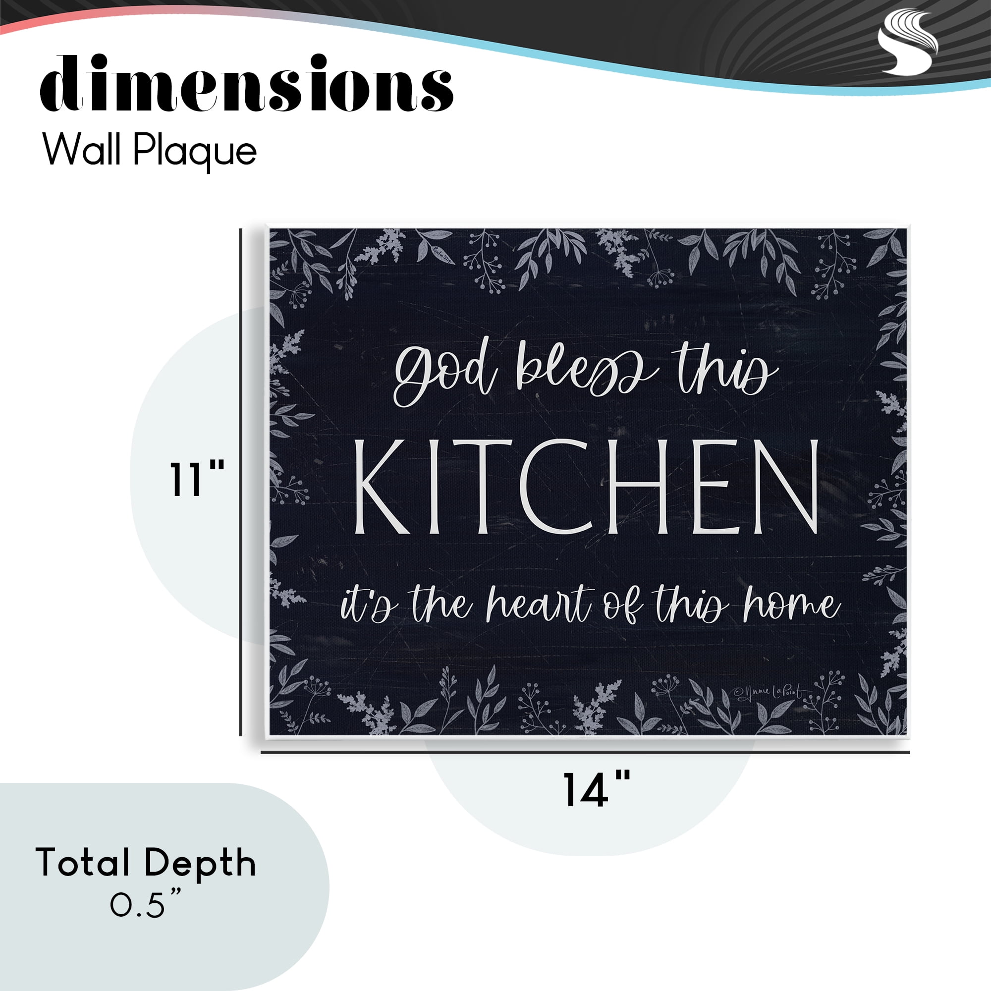 Stupell Industries Kitchen Heart Of This Home Wall Plaque Art, design by Annie LaPoint