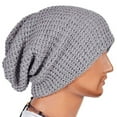 thumbnail image 6 of Men Fashion Knitting Slouchy Beanie Cap Baggy Vertical Stripe Warm Winter Hat, 6 of 8