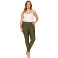 thumbnail image 4 of Lady's 4 Pocket Ponte Pants - Plus Size, Olive, 3XL, 4 of 5