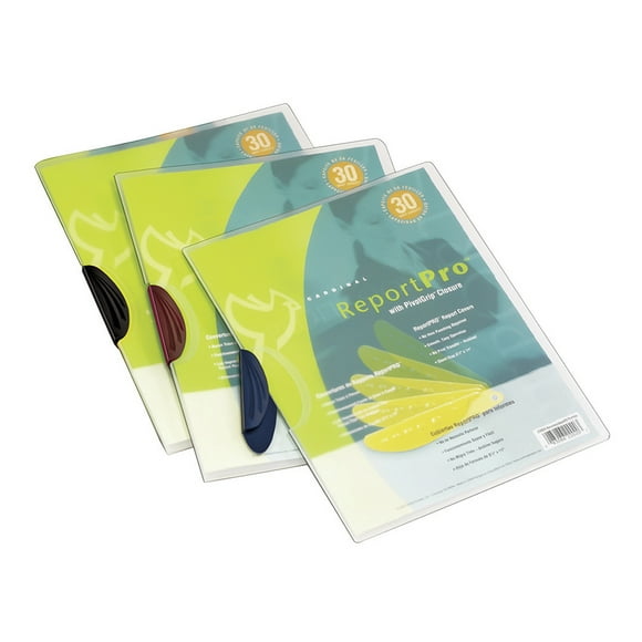 Cubierta para reporte Cardinal polipropileno transparente clip colores surtidos para 30 hojas Tamaño carta