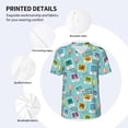 thumbnail image 3 of Zufioo World Travel1 Print Men's Baseball Short Sleeve, Moisture Wicking Button-Down Hip Hop Tee-Medium, 3 of 7
