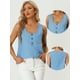 thumbnail image 2 of Blusa sólida liviana para mujer Camiseta sin mangas de ajuste holgado sin mangas Azul claro L, 2 of 6
