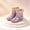 Gray, variant on Women's Mid-Calf Rain Boots, Fleece Lining Floral Trim Waterproof Polka Dot PVC Outdoor Shoes Pink 8
