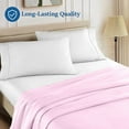 thumbnail image 4 of 1 Piece Twin Flat Sheet, 66"x 96" with 4" Hem, 100% Egyptian Cotton, 800 Thread Count, Lilac Stripe Pattern, Soft and Durable, Fade and Shrink Resistant, Easy Care Bedding, 4 of 6