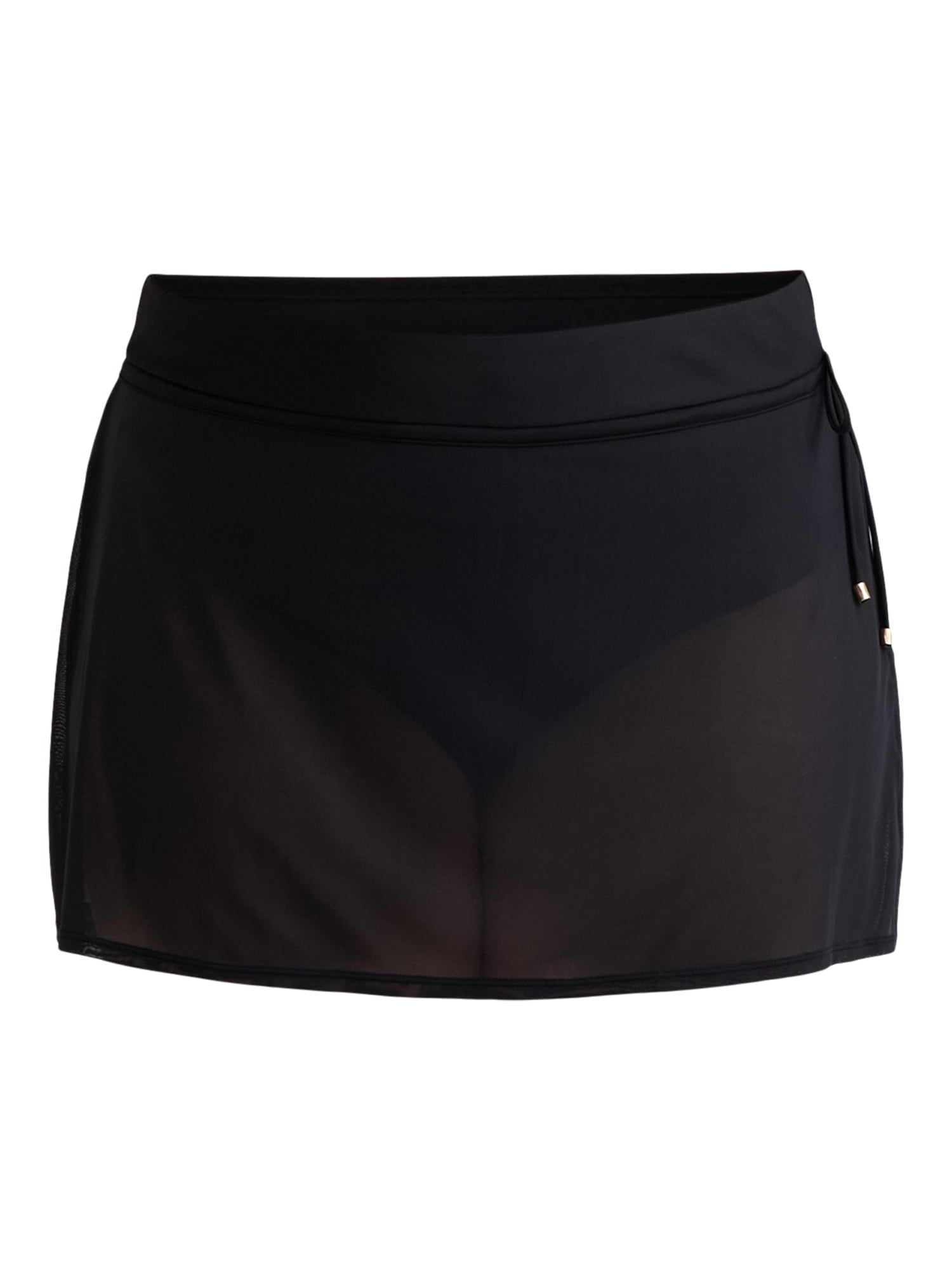 Time and Tru Women's and Women's Plus Mesh Overlay Swim Skirt, Sizes S-3X