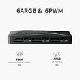 thumbnail image 3 of LP-6P ARGB Remote Control 6 Way Splitter 4Pin PWM Cooling Fan Hub for Computer PC Case Chassis Radiator SATA Power Supply WH with ARGB-remote, 3 of 6