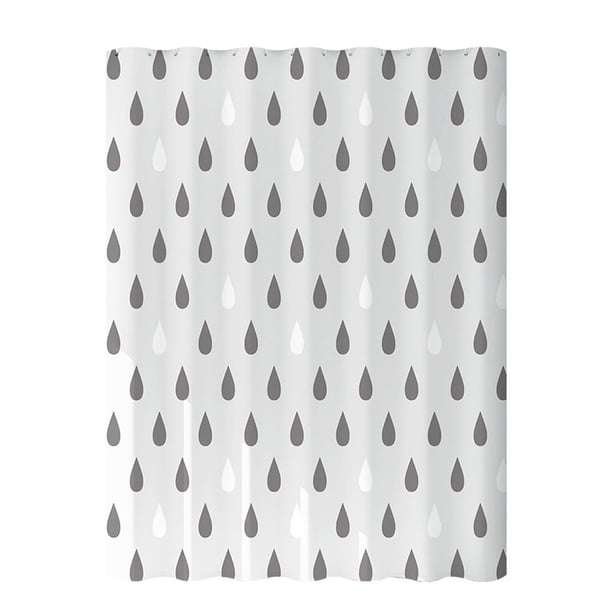 Injueey Poliéster extragrueso e higiénico de secado rápido a prueba de moho PEVA no pasante ecológico impermeable efecto drapeado Juegos de accesorios de baño GreyAguaGota,GrisGota de agua 80*180