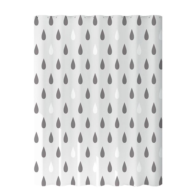 Wosthever Efecto no pasante y drapeado PEVA impermeable Antiadherente Ecológico A prueba de moho Extra grueso Sin metanal Higiénico Juegos de accesorios de baño GreyAguaGota,GrisGota de agua 150*180