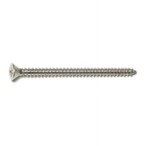 #8 x 2-1/2" 18-8 Stainless Square Flat Sheet Metal Screws SMSFSS-325 (9 pcs.)