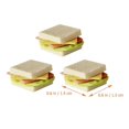 thumbnail image 2 of 3 Pcs Toy Foods Miniature Sandwiches Ornament Sandwiches Ornaments Kids Doll House Toy Mini Sandwiches Models, 2 of 2