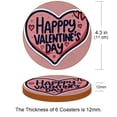 thumbnail image 3 of Valentine's Day Elegant Microfiber Leather Round Coasters (6PCS) – 11x11 cm/4.3x4.3 in Set for Drinks, Table , Home Decor, 3 of 6