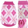 thumbnail image 2 of Dog Sweater Knit Turtleneck, Plaid Knitwear Sweaters, Warm Clothes for Small to Large Dogs, 2 of 6