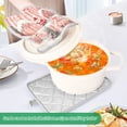 thumbnail image 3 of Yayeee Pot Holders Kitchen Heat Resistant with Pocket 7"x9.8" Cotton Oven Cooking Hot Pads, Light Pink Gingerbread Houses, 3 of 7