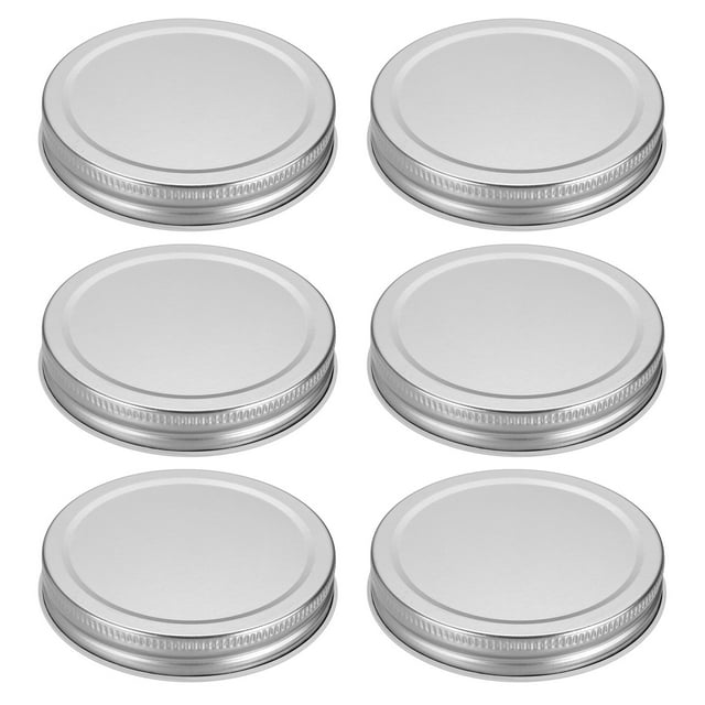 6pcs Mason Jar Lids 3.39" Tinplate Leak-proof Mason Canning Covers, Silver
